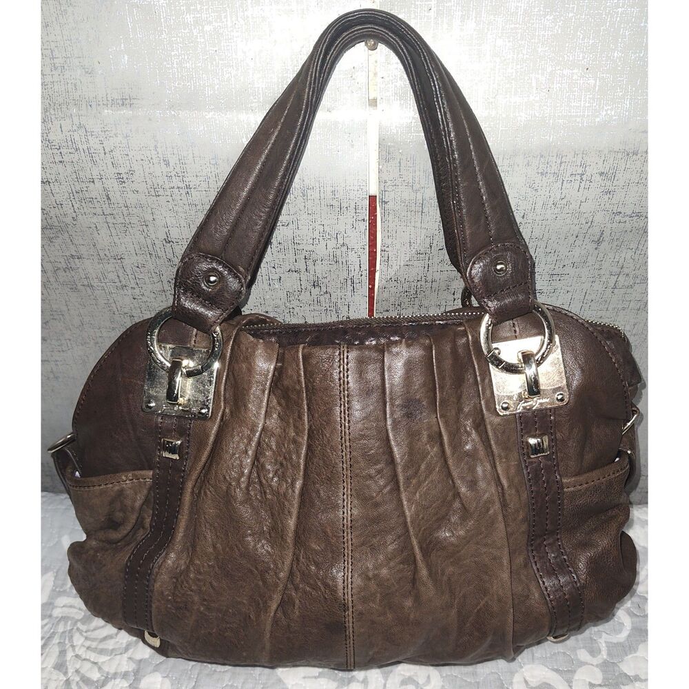 Junior Drake Breanna Brown Leather Satchel Handbag